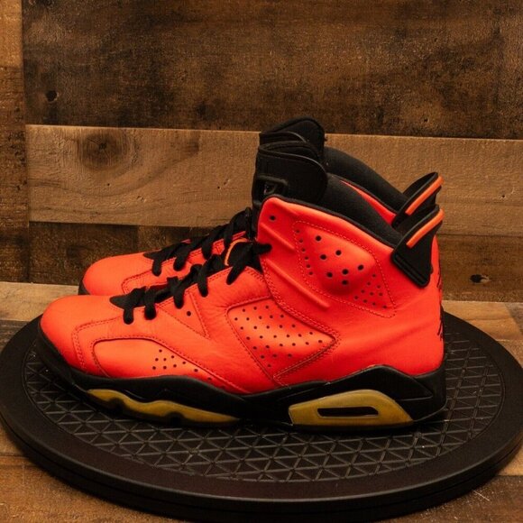 NIKE AIR JORDAN RETRO 6 INFRARED 23 TORO MENS ATHLETIC SHOES SIZE 9.5 384664-623 - Picture 5 of 9